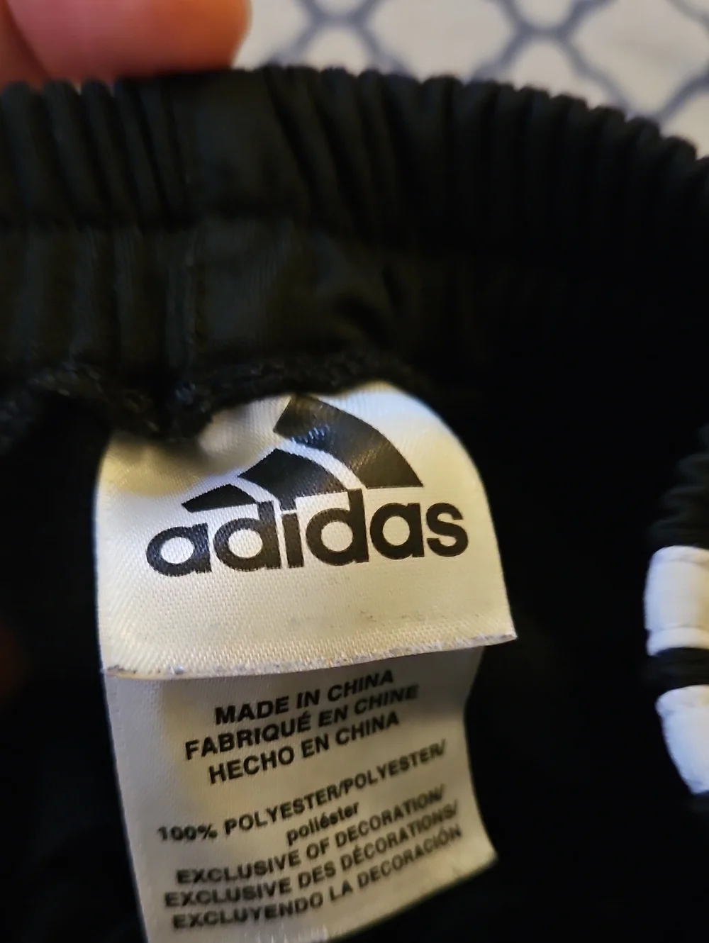 Adidas Kids Black Track Pants with White Stripe Size 5